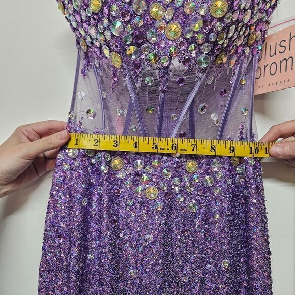 NWT Blush Prom Sequin Prom Dress Size 00 - Picture 10 of 12